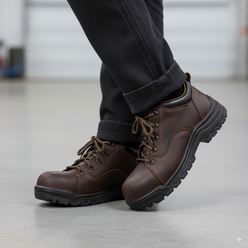 Timberland PRO Women's Steel Toe Work Shoes Brown Leather EH Safety Size 9.5M